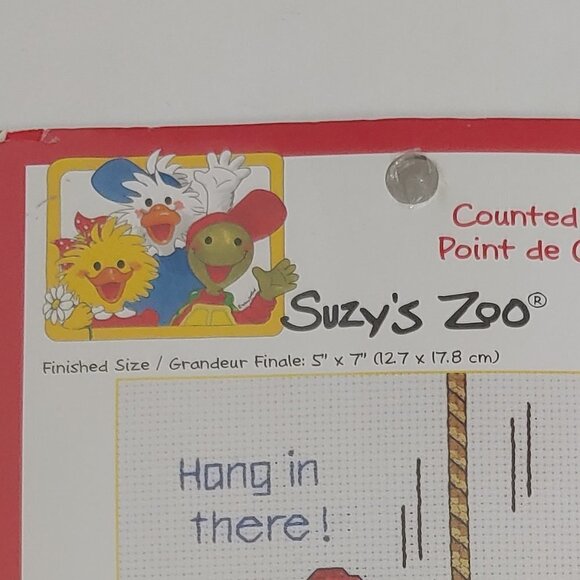 NWT Suzy's Zoo Embroidery Cross Stitch "Hang In There" Turtle Sew Craft Vintage - Picture 6 of 6
